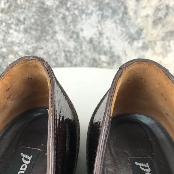 Paul Green Women's UK 4.5 (US 7.5) Sofia Brown Patent Leather Slip On Loafers