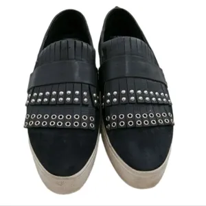 Pedder Red studded fringe platform slip-on loafers with rubber sole size 6.5