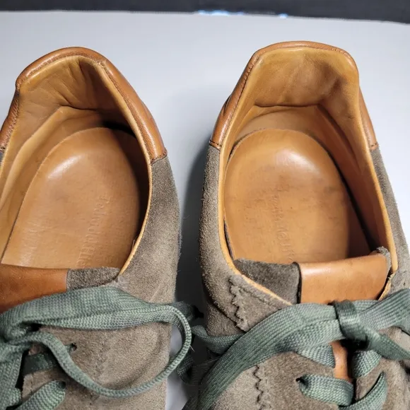Pedro del Hierro Mens 10 Sage Green Icon Suede Sneakers Leather Gorpcore