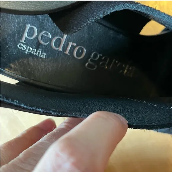 Pedro Garcia España Chunky Heel Black StrappyLeather Sandals size 38