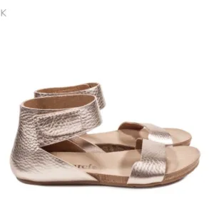 Pedro Garcia Joline Pebble Quarterback Sandals in Sirocco Rose Gold Metallic