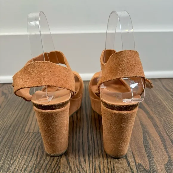 Pedro Garcia Suede Wedge Sandals size 38.5/8.5