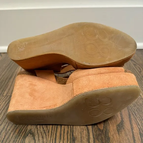 Pedro Garcia Suede Wedge Sandals size 38.5/8.5