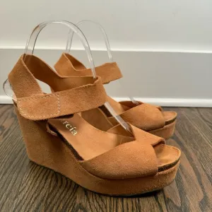 Pedro Garcia Suede Wedge Sandals size 38.5/8.5