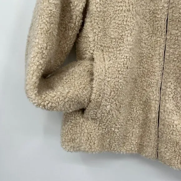 Pendleton Ladies' Fuzzy Zip Jacket Coat Teddy Bear Fall Winter Sherpa Fleece med