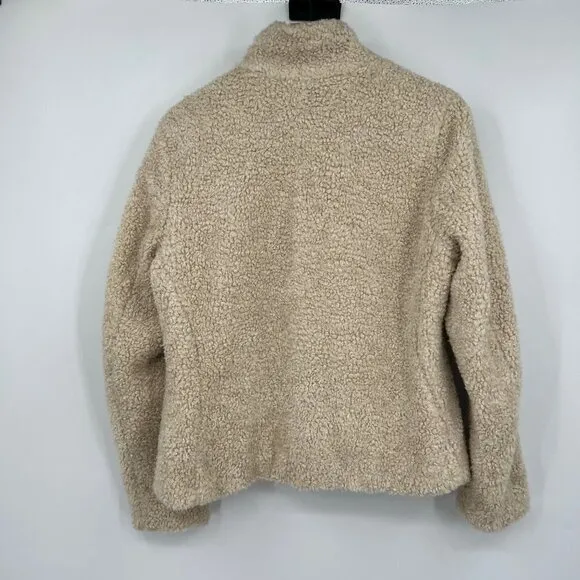 Pendleton Ladies' Fuzzy Zip Jacket Coat Teddy Bear Fall Winter Sherpa Fleece med