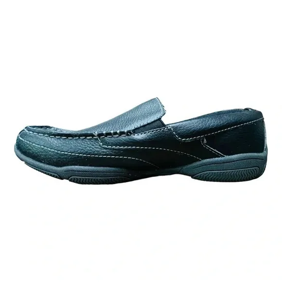 Perry Ellis America Black Leather‎ Loafers Slip On Shoes Men Size 8.5