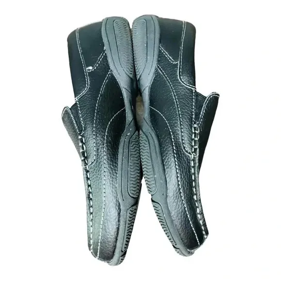 Perry Ellis America Black Leather‎ Loafers Slip On Shoes Men Size 8.5