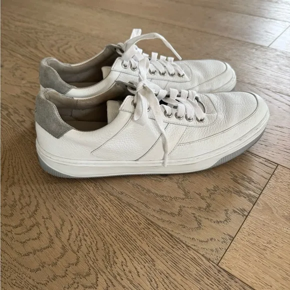 Peter Millar Men's Vantage Pebble Grain Leather Low-Top Sneakers Size 9