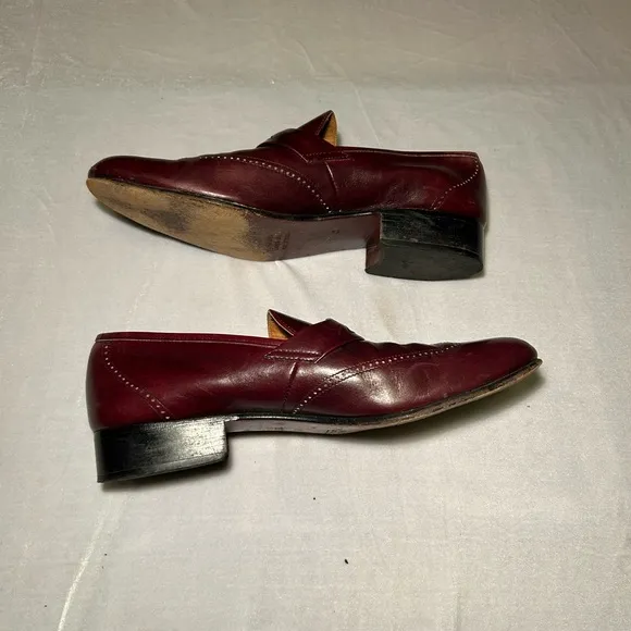 Pierre Cardin Burgundy Leather Loafers Slip-Ons