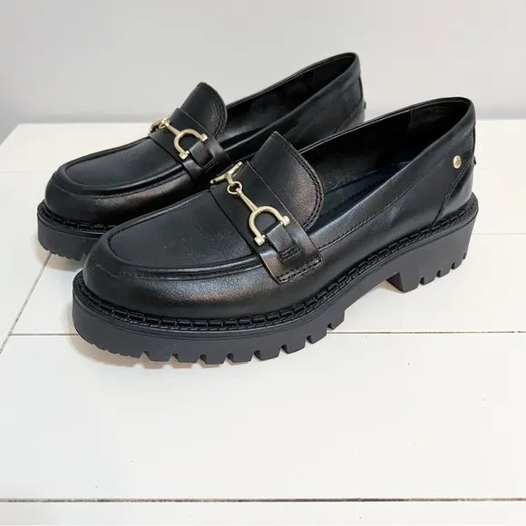Pikolinos Aviles Chunky Lug Sole Platform Horse Bit Loafers Black Size 7