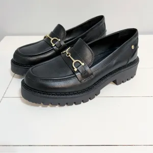Pikolinos Aviles Chunky Lug Sole Platform Horse Bit Loafers Black Size 7