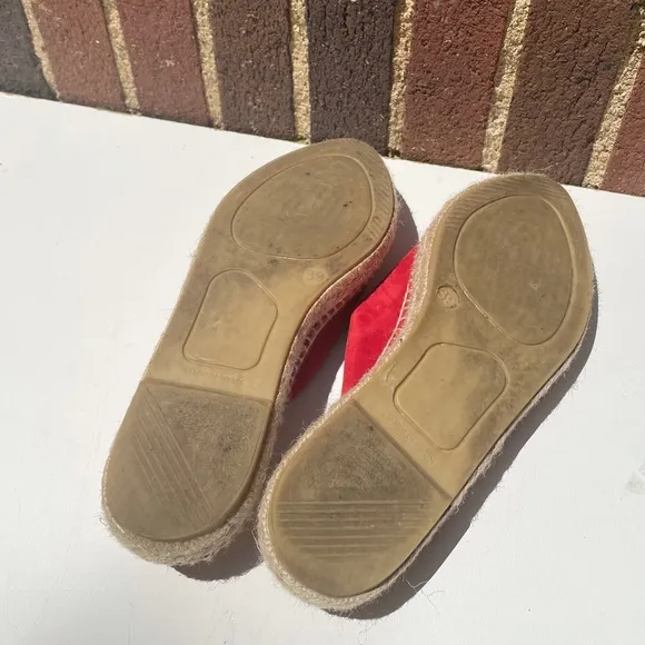 Pima2 Red Suede Espadrille Mules Size 9