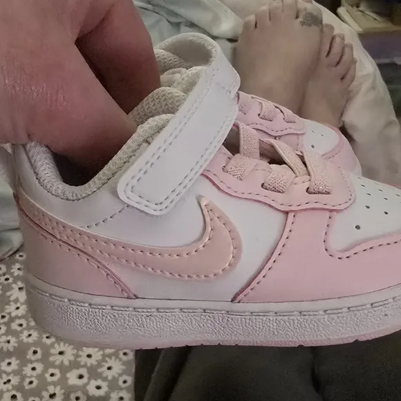 Pink and White Kids Sneakers