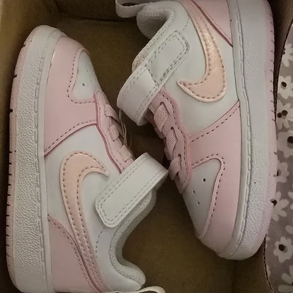Pink and White Kids Sneakers