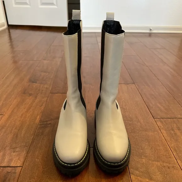 Pinko Gray Natalie Stivale Lug Boots Sz 36 or 6