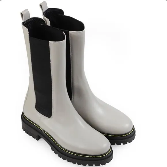 Pinko Gray Natalie Stivale Lug Boots Sz 36 or 6