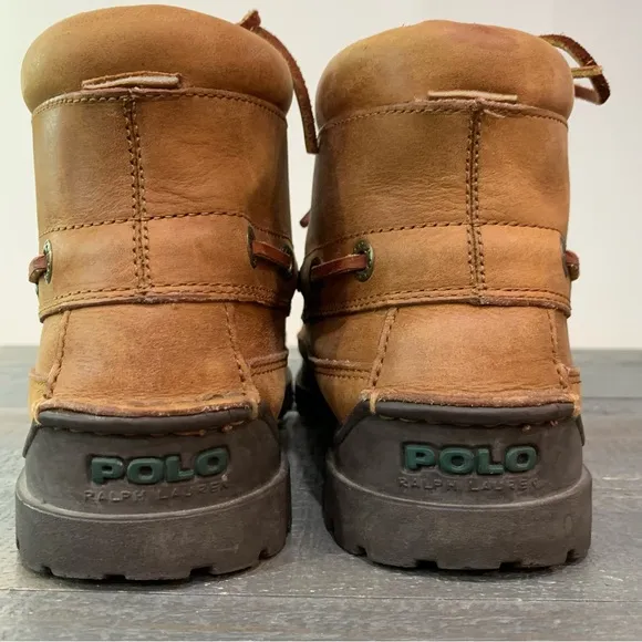 POLO RALPH LAUREN Brown Leather Lace Ups Boots Women’s Size 8D (wide width)