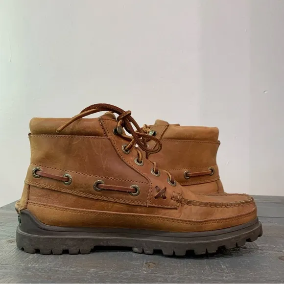 POLO RALPH LAUREN Brown Leather Lace Ups Boots Women’s Size 8D (wide width)