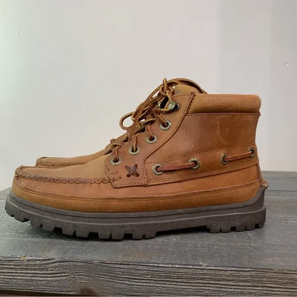 POLO RALPH LAUREN Brown Leather Lace Ups Boots Women’s Size 8D (wide width)