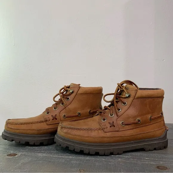 POLO RALPH LAUREN Brown Leather Lace Ups Boots Women’s Size 8D (wide width)