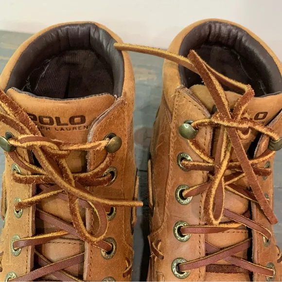 POLO RALPH LAUREN Brown Leather Lace Ups Boots Women’s Size 8D (wide width)
