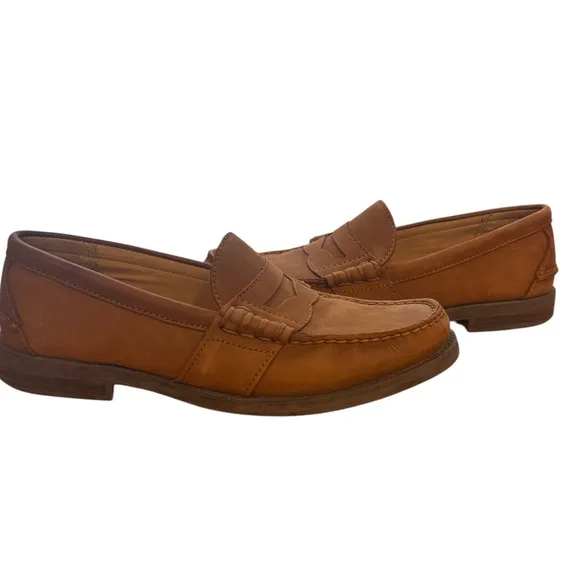 Polo Ralph Lauren Kennith Tan Suede Leather Loafers Size 8.5 D