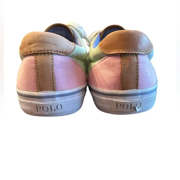 Polo‎ Ralph Lauren Men Thorton III Sneakers Pastel Colorblock Canvas Leather 12D