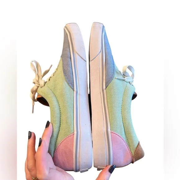Polo‎ Ralph Lauren Men Thorton III Sneakers Pastel Colorblock Canvas Leather 12D