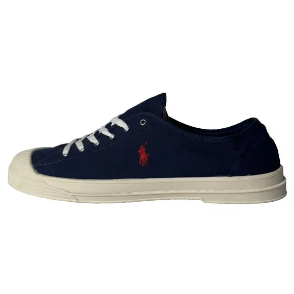 Polo Ralph Lauren Size 14 Navy Blue Essence 100 Canvas Sneaker Shoe Cap Toe
