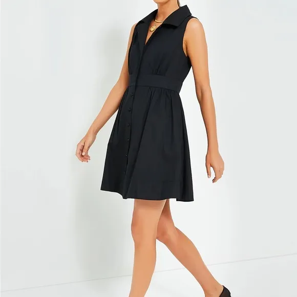 POMANDER PLACEBlack Sleeveless Noelle Shirt Dress