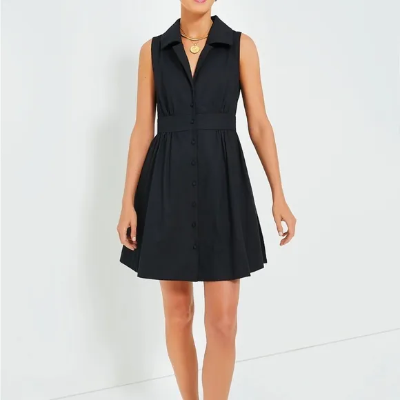 POMANDER PLACEBlack Sleeveless Noelle Shirt Dress