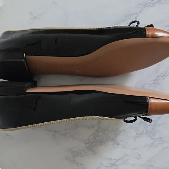 Prada Black and Brown Leather Loafers with Bow Detail