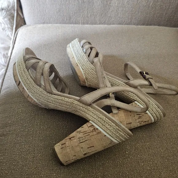 Prada Leather Espadrilles in Neutral Color Size 39.5