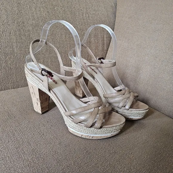 Prada Leather Espadrilles in Neutral Color Size 39.5