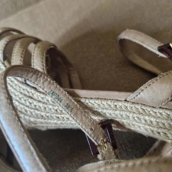 Prada Leather Espadrilles in Neutral Color Size 39.5