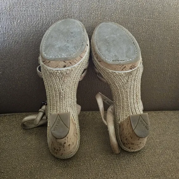 Prada Leather Espadrilles in Neutral Color Size 39.5