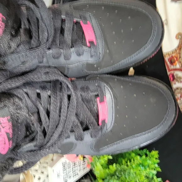 Price DROP- Kids Black and Pink High-Top Sneakers