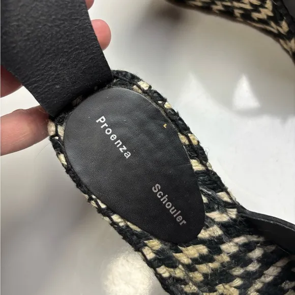 Proenza Schouler wedge espadrilles leather tie front sandals