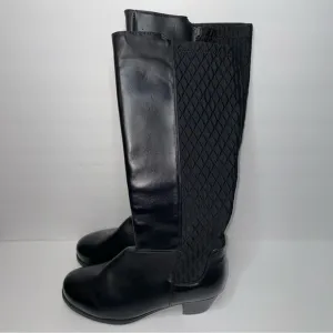 Propet Talise X-Wide Calf Black Tall Boots Block Heel