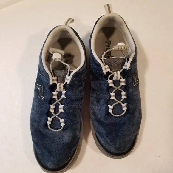 Prope't Womens Blue Suede Travel Walker Evo Walking Running Sneakers Size 7.5 WD
