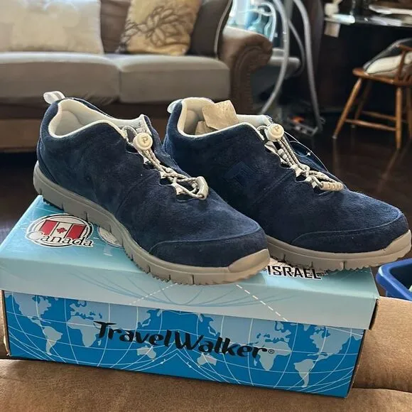 PROPET Travel Walker W3218 Women's Navy Blue Suede Ortholite Shoes. Size 9.