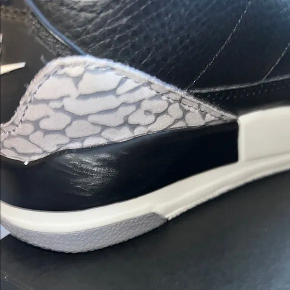 PS Jordan 3 Black Cement 3 and White Sneakers