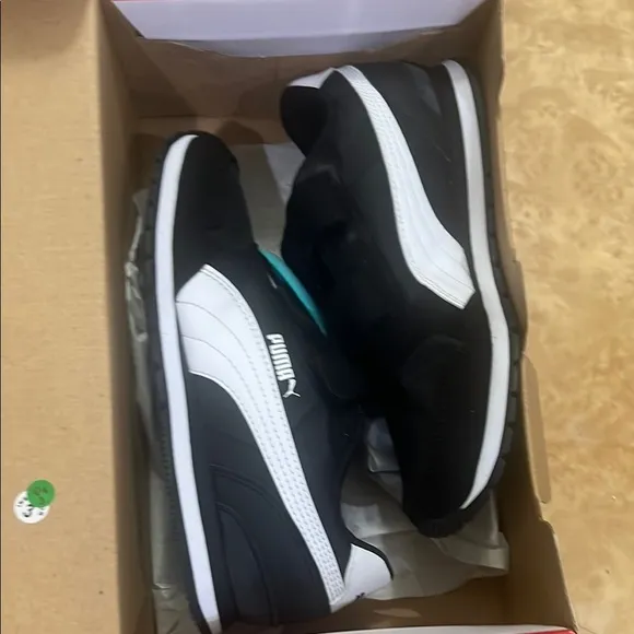 Puma Black and White Sneakers with SoftFoam Technology