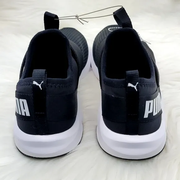PUMA PROWL SLIP ON SNEAKERS BLACK AND WHITE