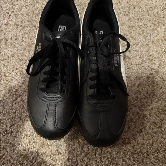 Puma Roma Classic Black and White Sneakers
