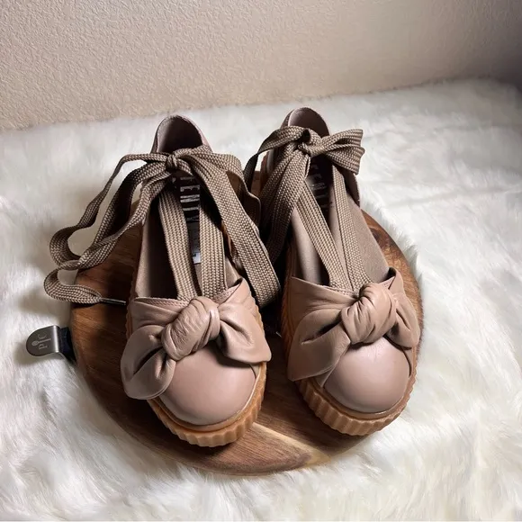 Puma x Fenty by Rihanna Leather Bow Accents Espadrilles Size 7.5 NWOB