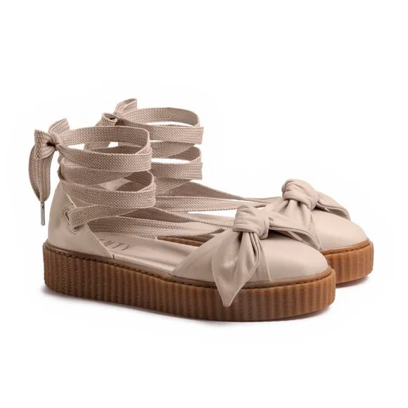 Puma x Fenty by Rihanna Leather Bow Accents Espadrilles Size 7.5 NWOB