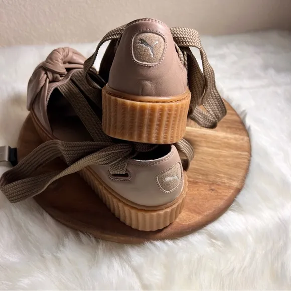 Puma x Fenty by Rihanna Leather Bow Accents Espadrilles Size 7.5 NWOB