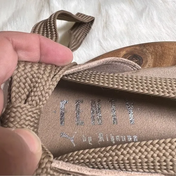 Puma x Fenty by Rihanna Leather Bow Accents Espadrilles Size 7.5 NWOB